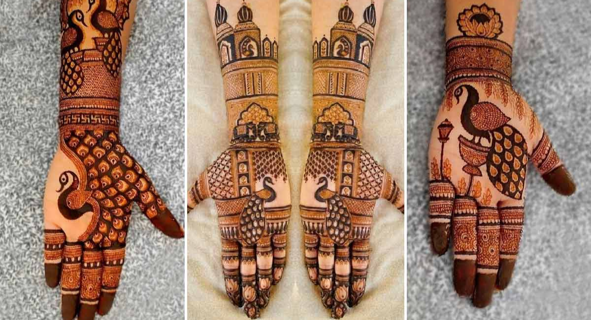 this image shown in Peacock Mehendi Design